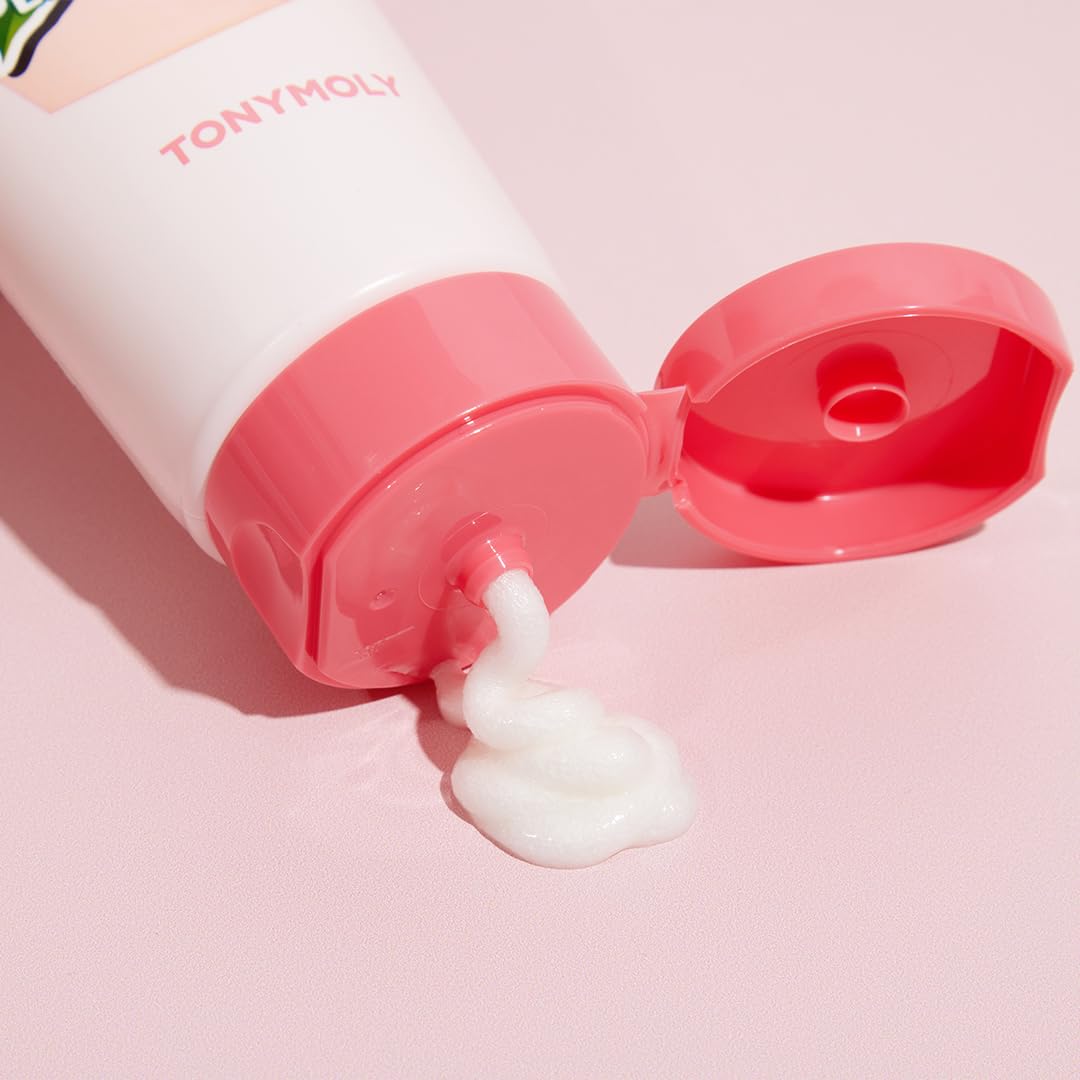 TONYMOLY label detail highlighting peach extract concentration and ingredients