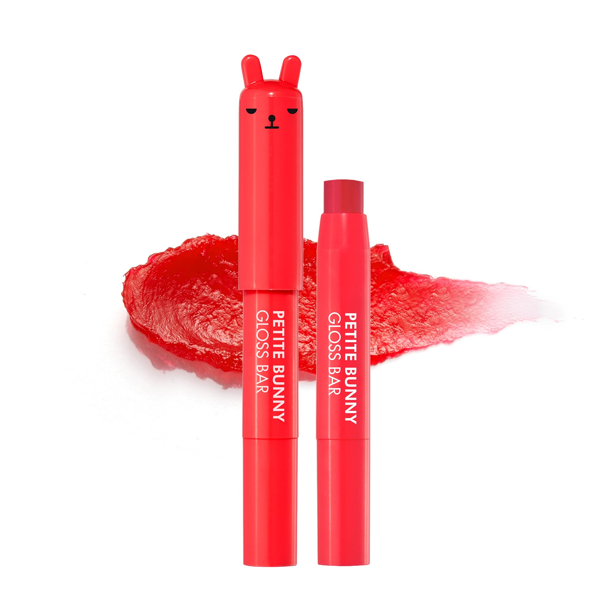 TONYMOLY petit bunny front view showing glossy tinted crayon for everyday shine