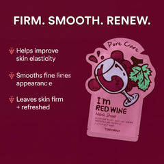 TONYMOLY pomegranate mask applied by hand for targeted hydration and elasticity