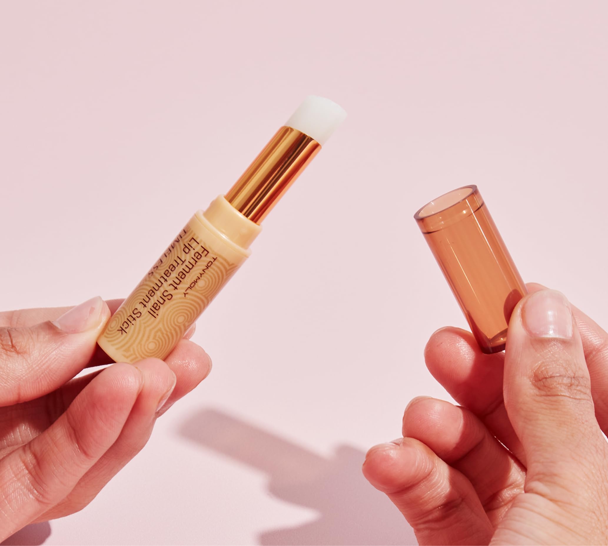 TONYMOLY product label close-up highlighting fermented snail ingredient benefits