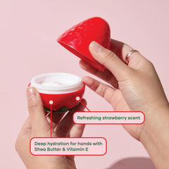 TONYMOLY strawberry candle lit in a bowl creating cozy aromatic ambience