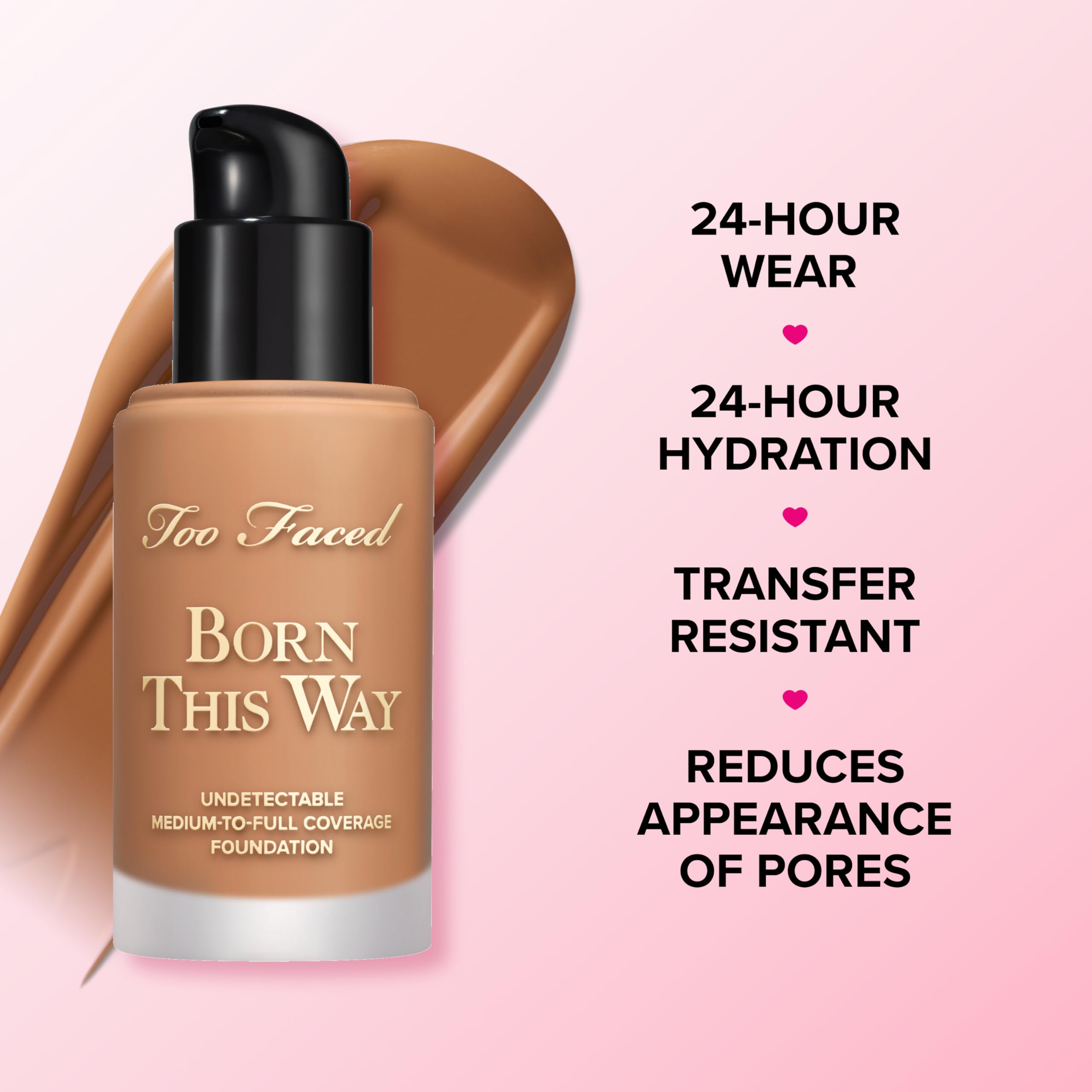 Too Faced application close-up on skin showing smooth, natural finish benefit