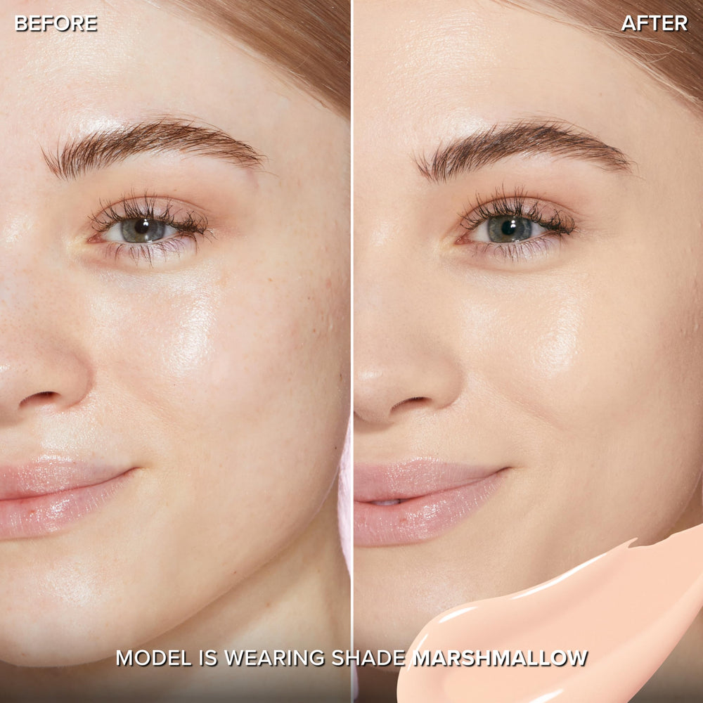 Too Faced applicator and tube displayed to show wand shape and precise application