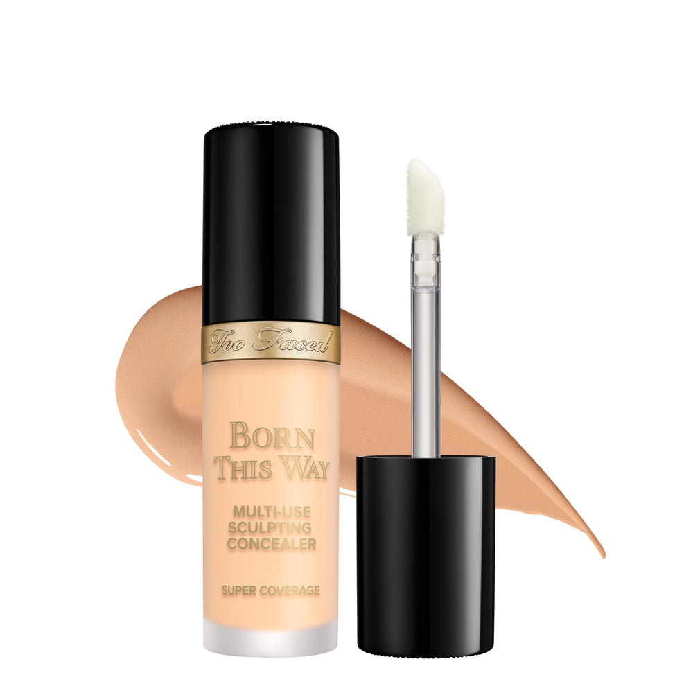 Too Faced concealer front packaging shows product and branding benefit of clear shade choices