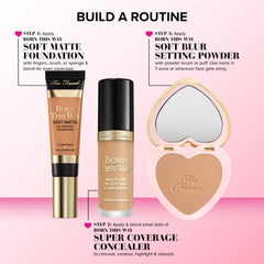 Too Faced concealer inside makeup bag lifestyle image showing everyday usability benefit