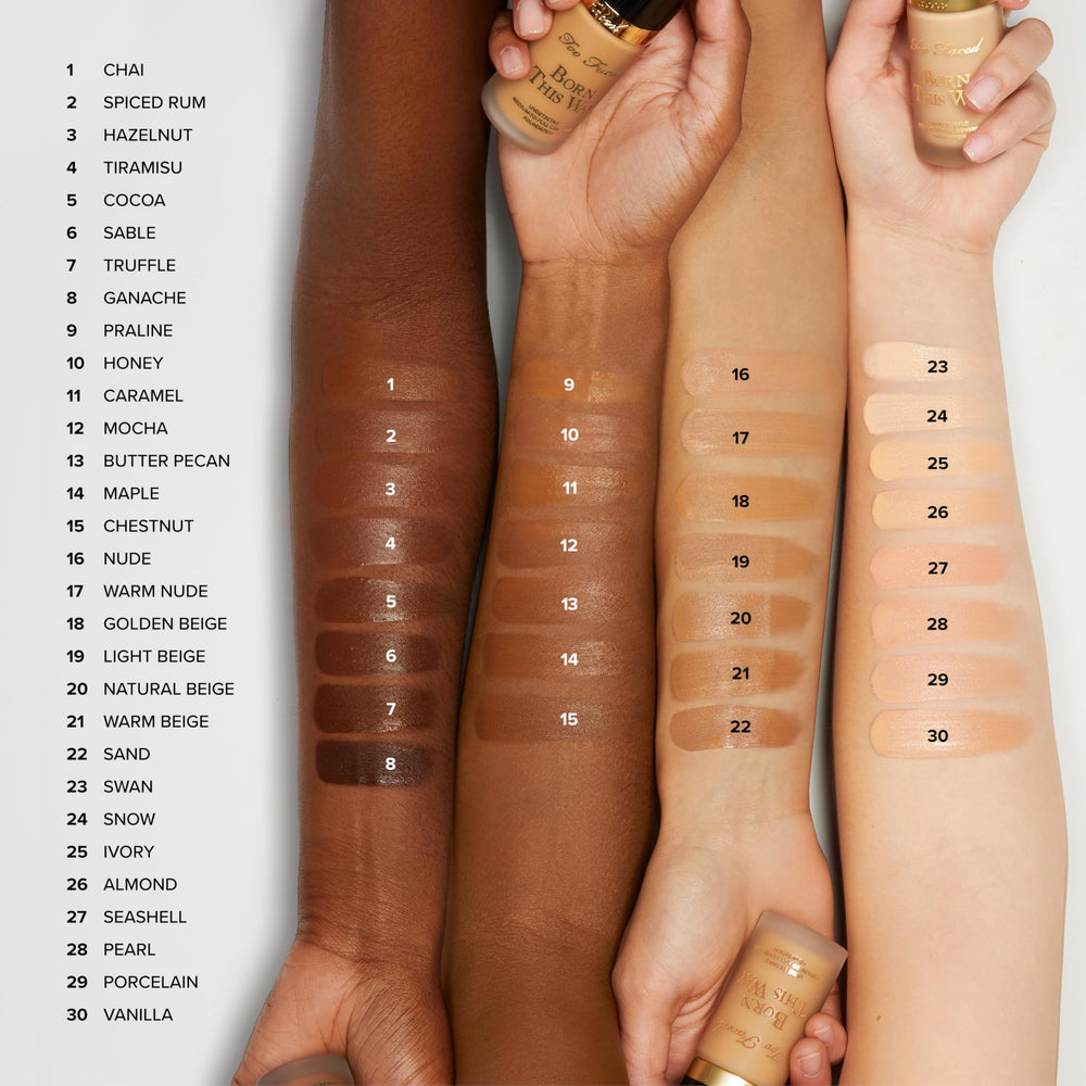 Too Faced pump dispenser detail highlighting easy, controlled foundation dispensing