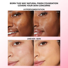 Too Faced arm swatches showing shade range and seamless blend benefit