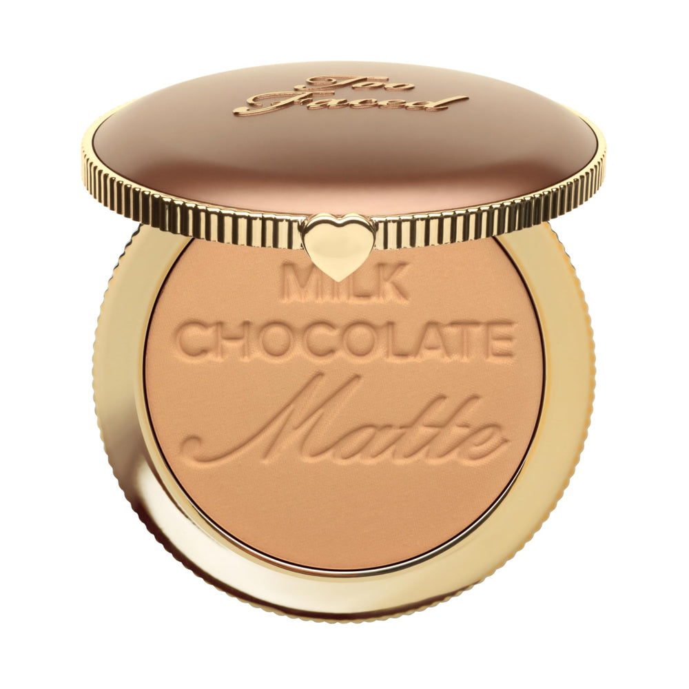Too Faced front compact view showing sleek packaging and cocoa scent benefit