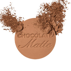 Too Faced Chocolate Soleil powder texture close-up highlighting fine-milled finish and blendability