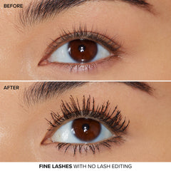Too Faced close-up of lashes after application showing lengthening effect benefit