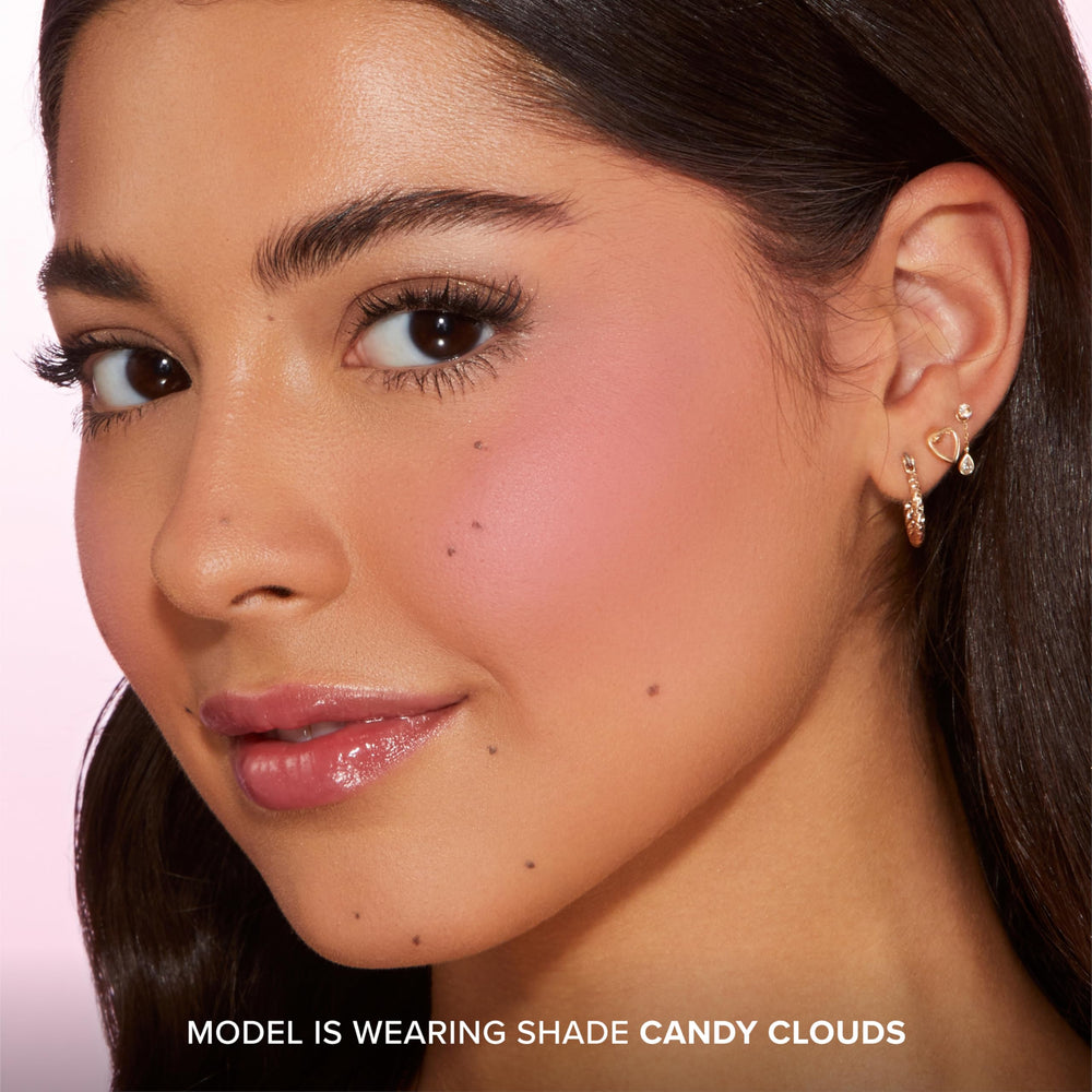 Too Faced compact open on vanity, lifestyle portability benefit