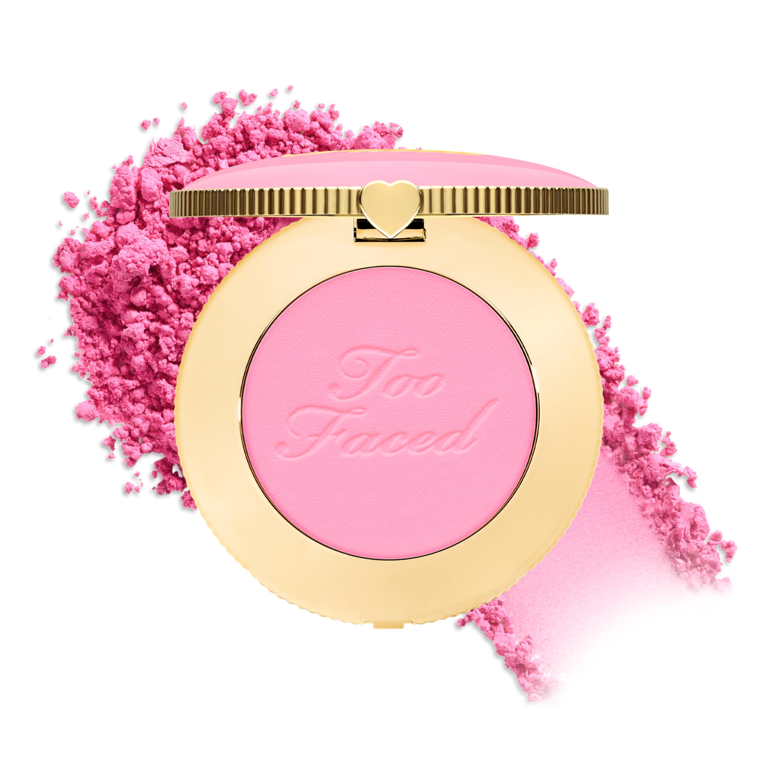 Too Faced front compact showing product and logo, clear color payoff