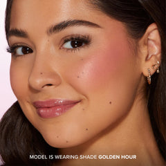 Too Faced pan detail focusing on blur-effect powder and soft-focus look