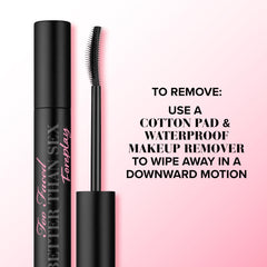 Too Faced Foreplay on lashes before and after showing lift and added volume