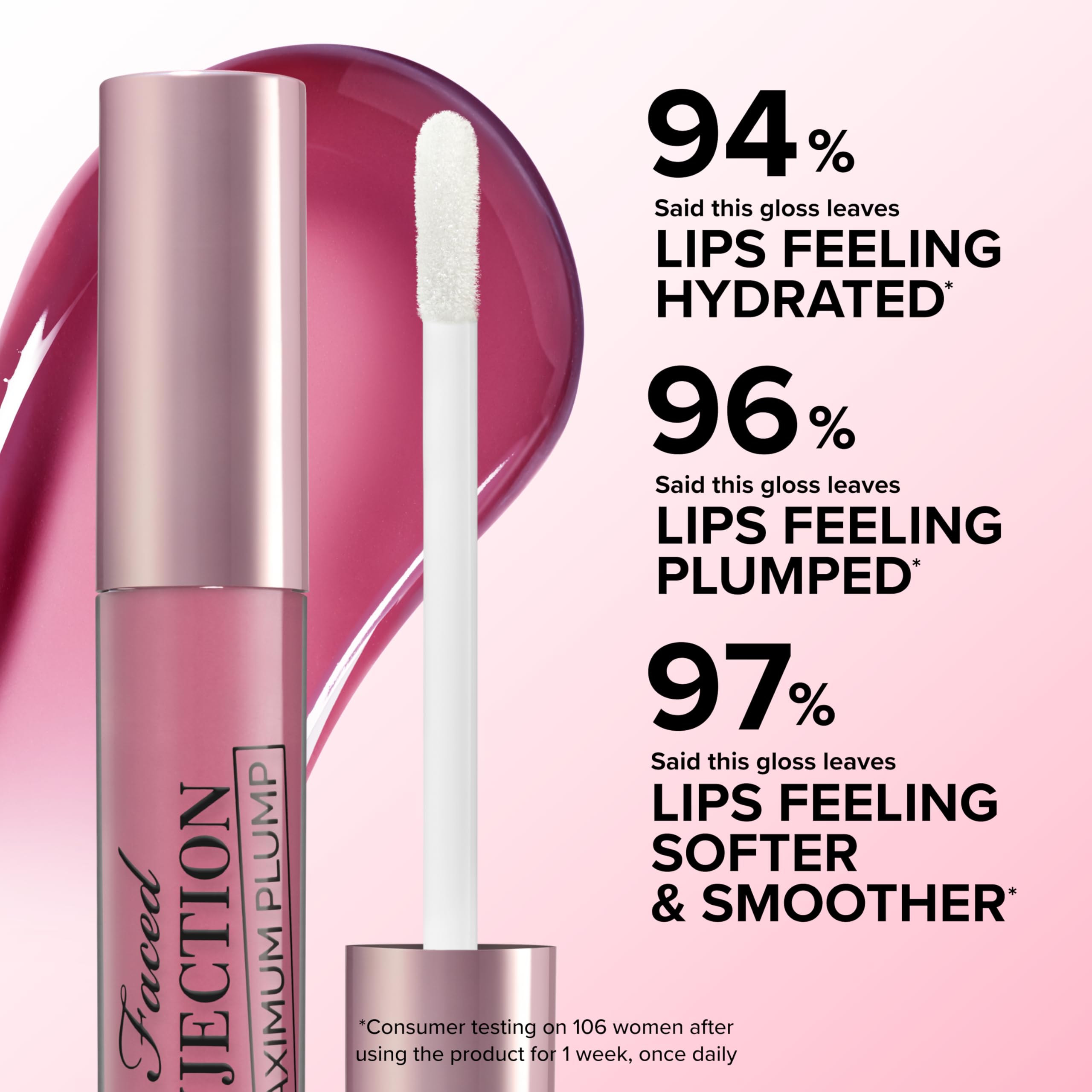 Too Faced before and after lips showing improved volume and hydration