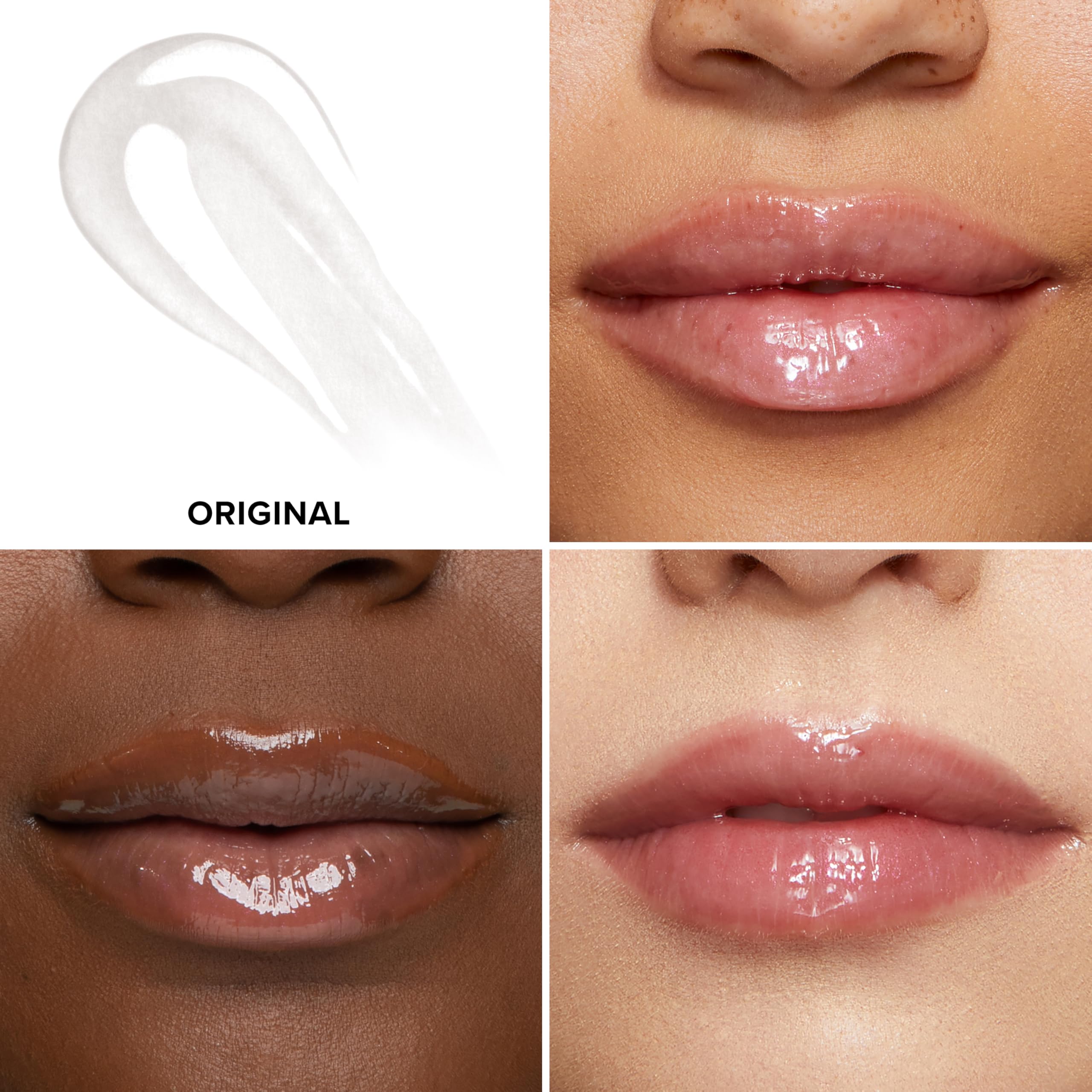 Too Faced applicator wand tipped with gloss, demonstrating smooth easy application