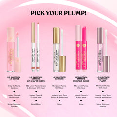 Too Faced gloss flatlay with makeup items highlighting layering and styling