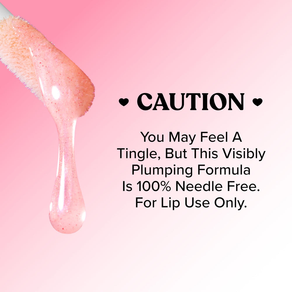 Too Faced swatch on hand displaying pigment payoff and visible plumping effect