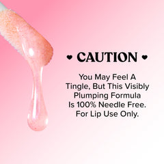 Too Faced swatch on hand displaying pigment payoff and visible plumping effect