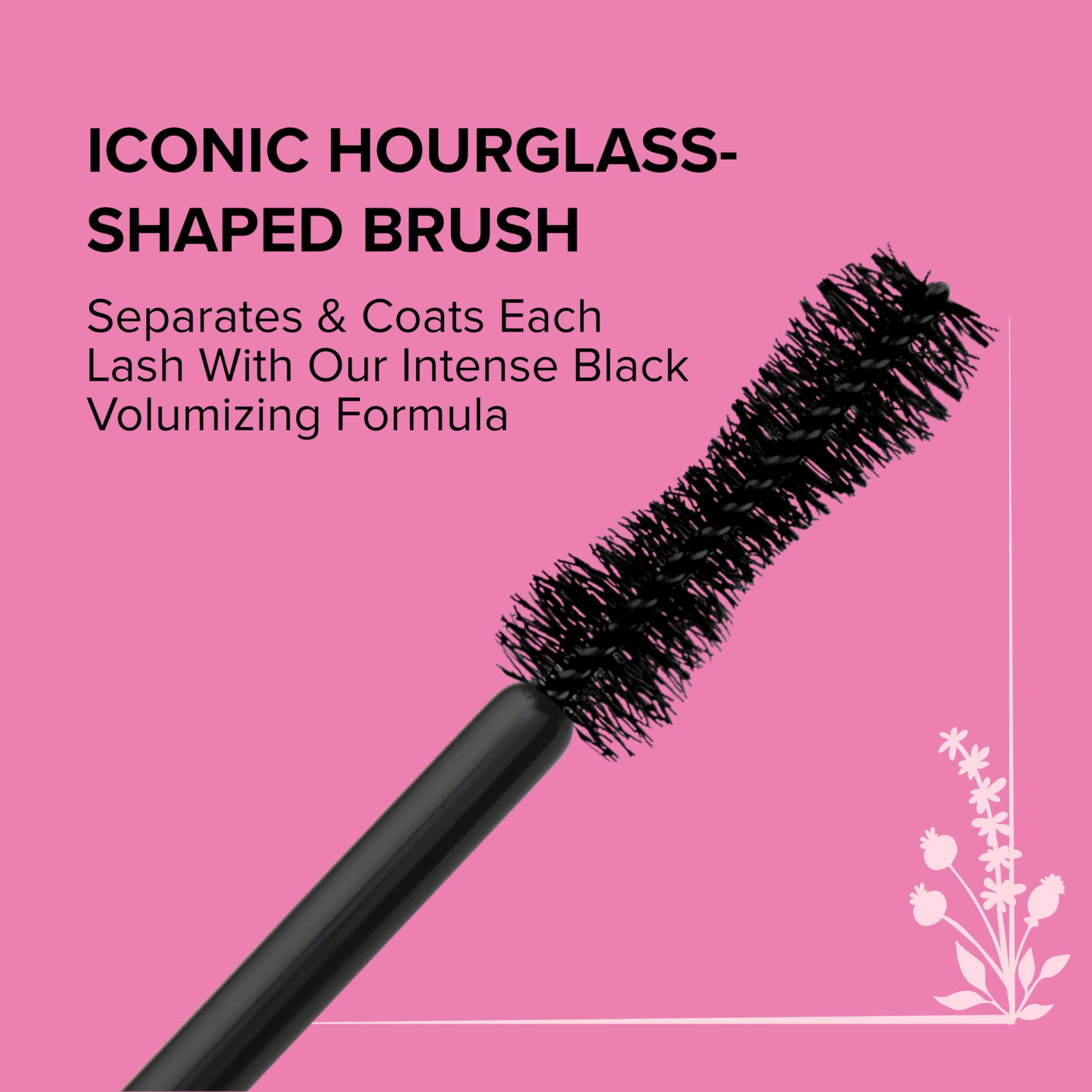 Too Faced mascara beside goji berries and bamboo visualizing natural ingredients benefit