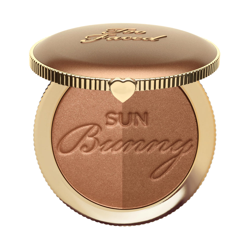 Too Faced Sun Bunny compact front view showing sleek packaging and glow