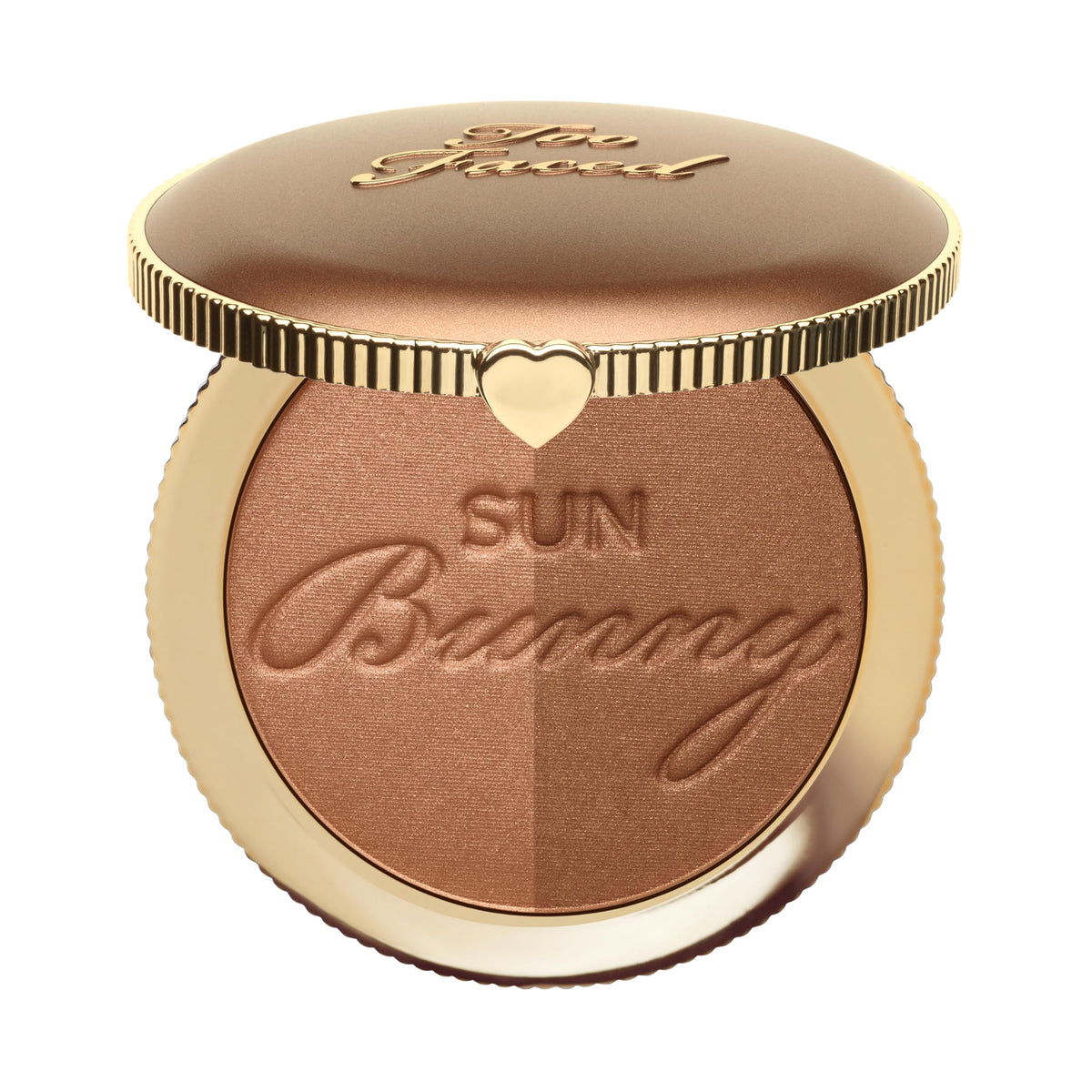 Too Faced Sun Bunny compact front view showing sleek packaging and glow