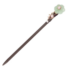 TOP SEWING front view wooden hair stick shows elegant shape and hold