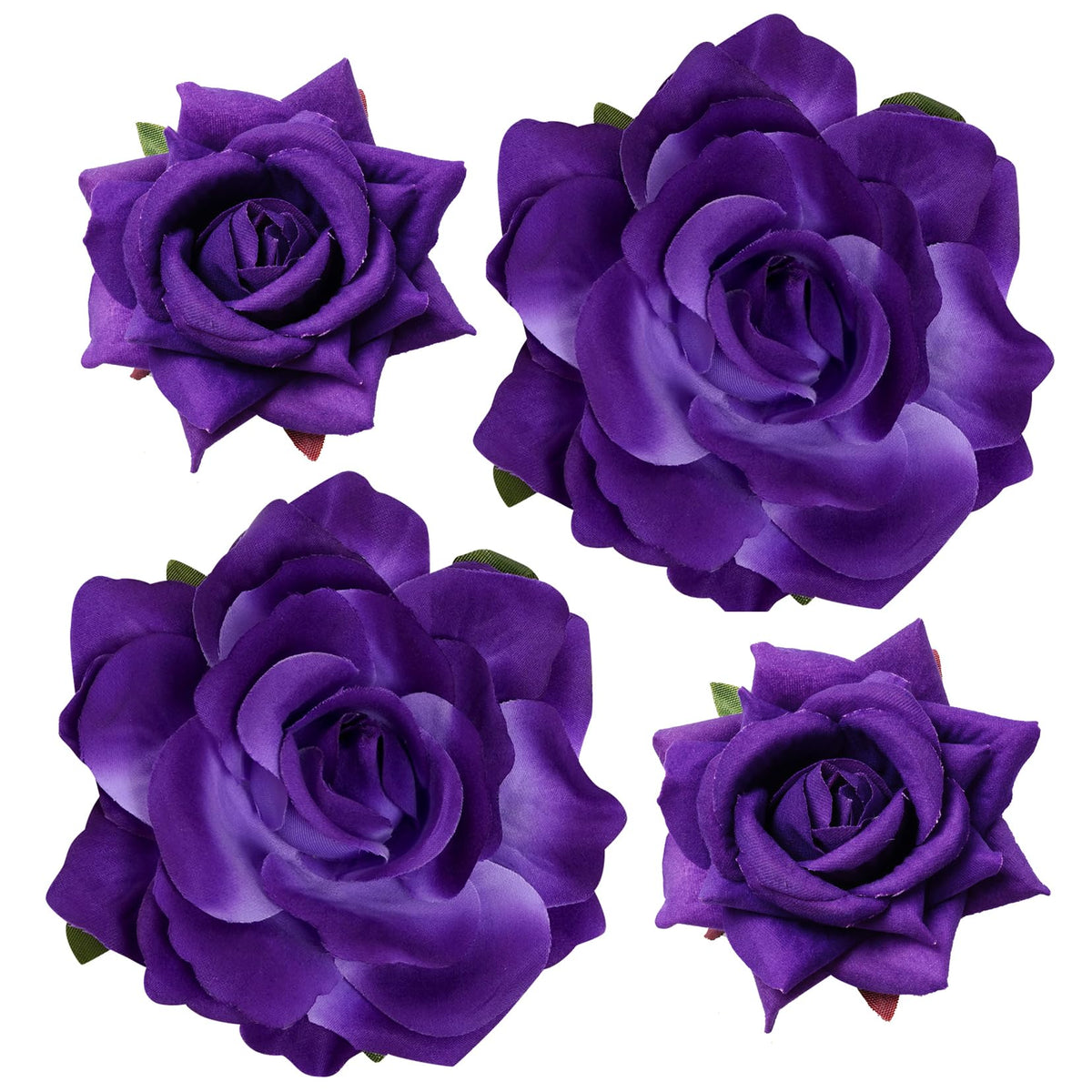 Topbuti front view of dark purple rose hair clips showing elegant styling benefit