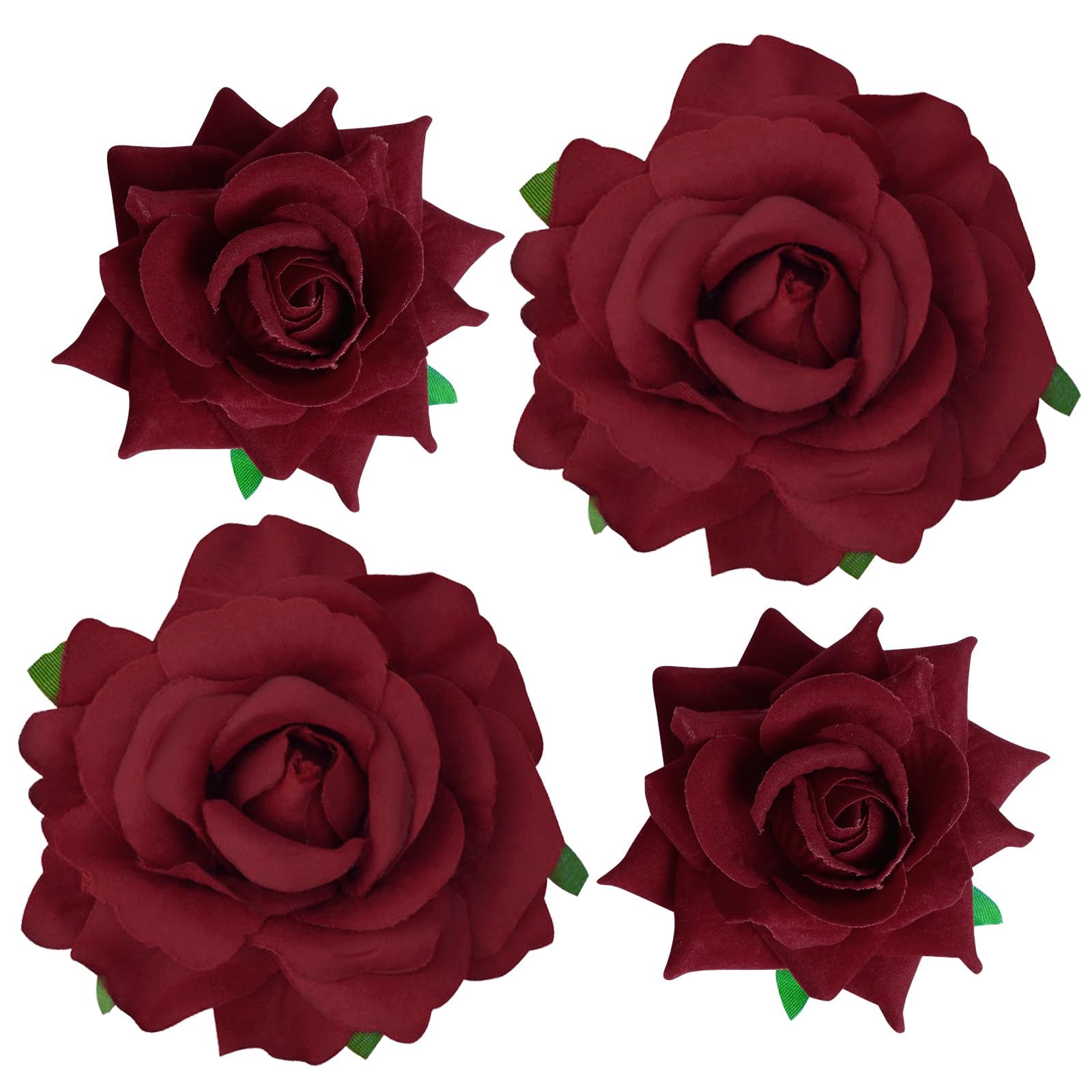 Topbuti front packaging showing four dark red rose clips and brooches, elegant gift-ready