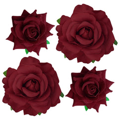 Topbuti front packaging showing four dark red rose clips and brooches, elegant gift-ready