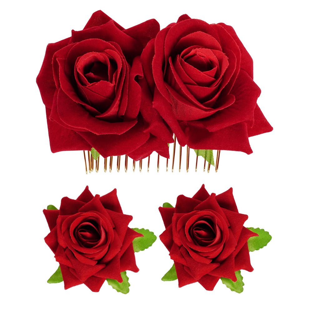 Topbuti front view red rose clips showing set and bright color benefit