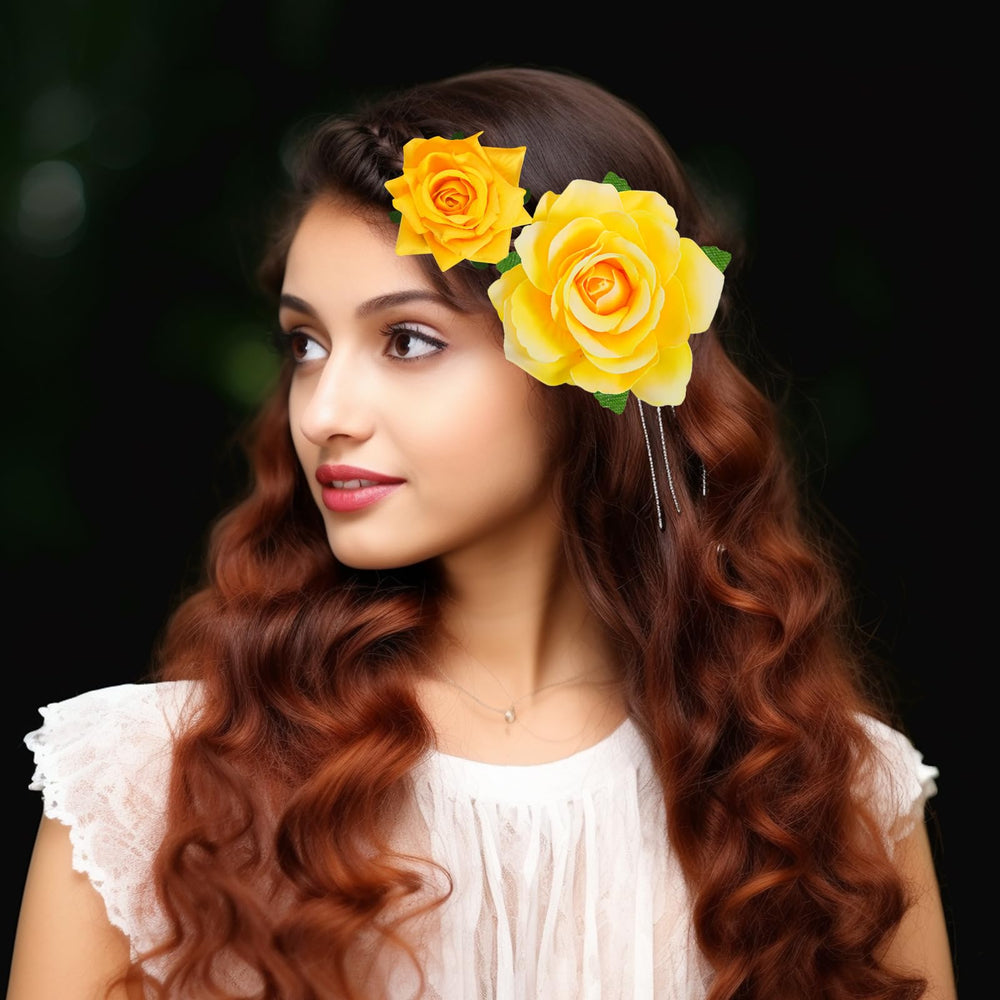 Topbuti roses at an event setting showing festive wearable floral flair