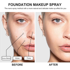 Topcent foundation texture on skin highlighting hydrating matte finish and smooth blending