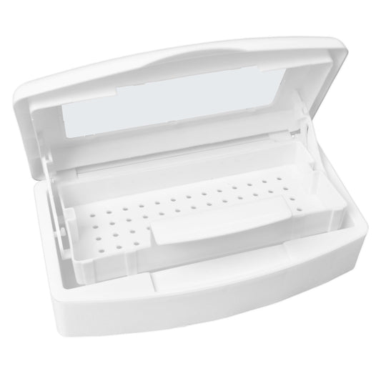 TOPCOMWW sterilizer box front view showing compact design and tidy storage benefit
