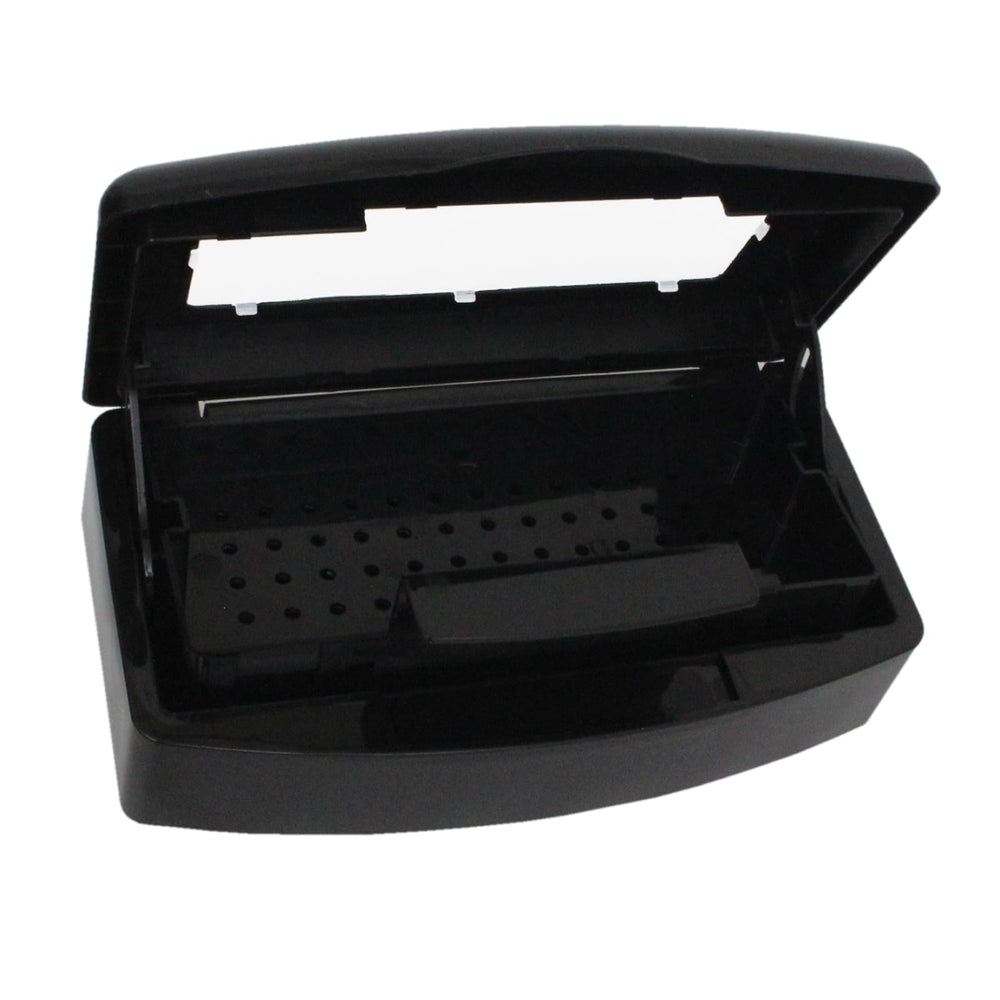 TOPCOMWW sterilizer box front view shows compact, clear lid and sealed storage benefits
