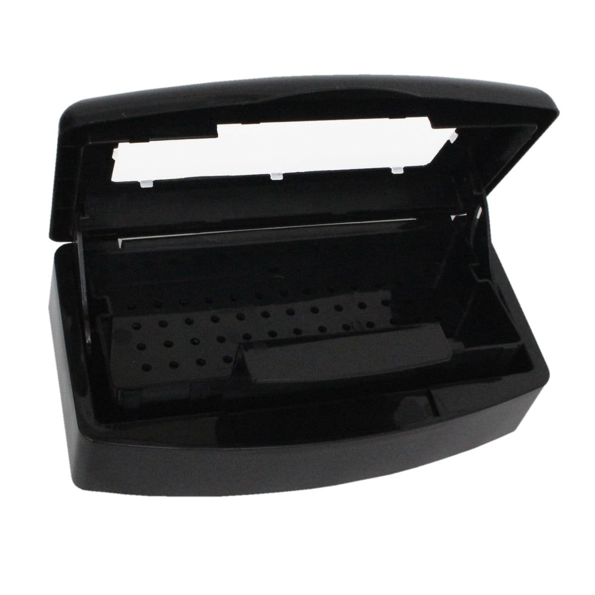 TOPCOMWW sterilizer box front view shows compact, clear lid and sealed storage benefits