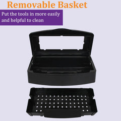 TOPCOMWW sterilizer box open with basket illustrating raised drainage and easy removal
