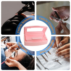 TOPCOMWW sterilizer beside a hand demonstrating scale and portable salon convenience benefit