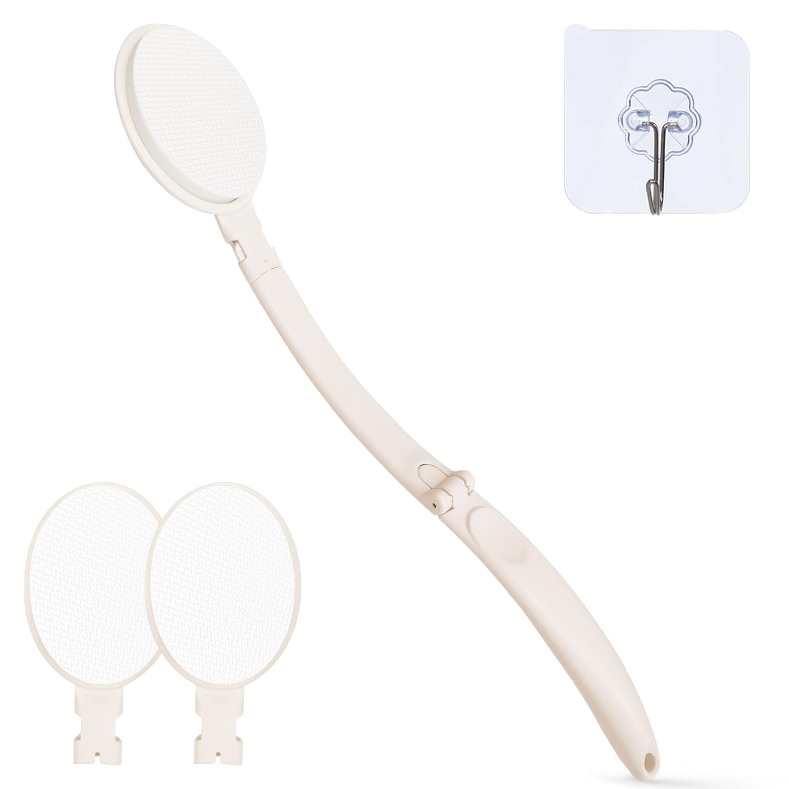 Topfinder applicator front view showing handle and attached foam head for easy reach