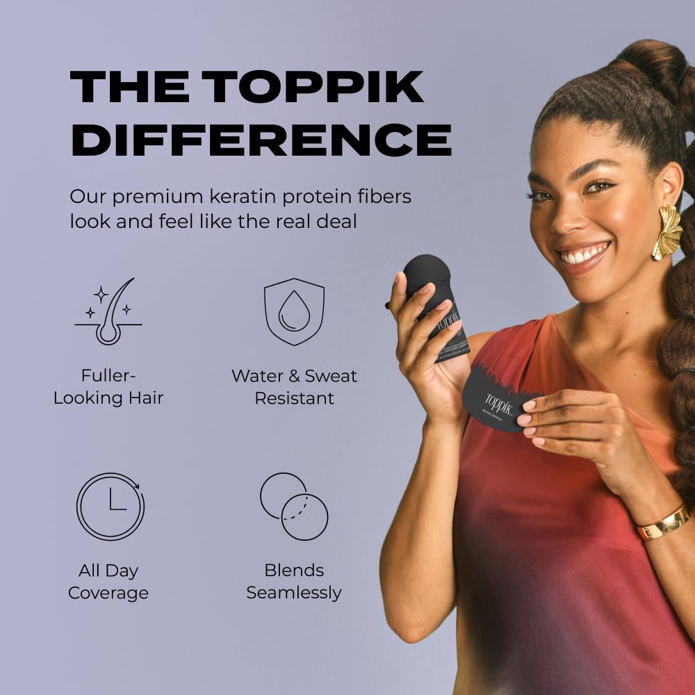 Toppik before and after partline view showing improved density