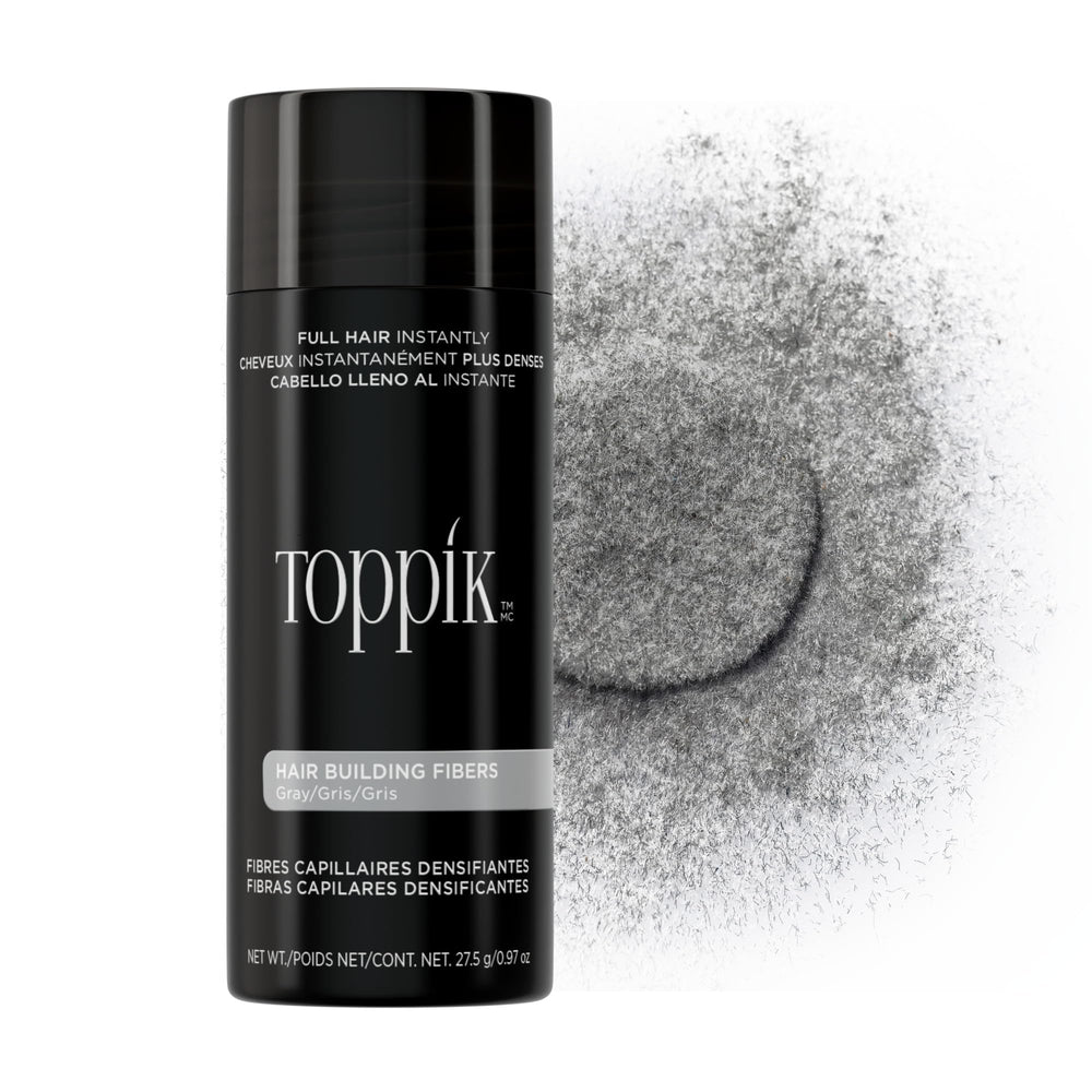 Toppik front packaging gray showing product and brand benefits
