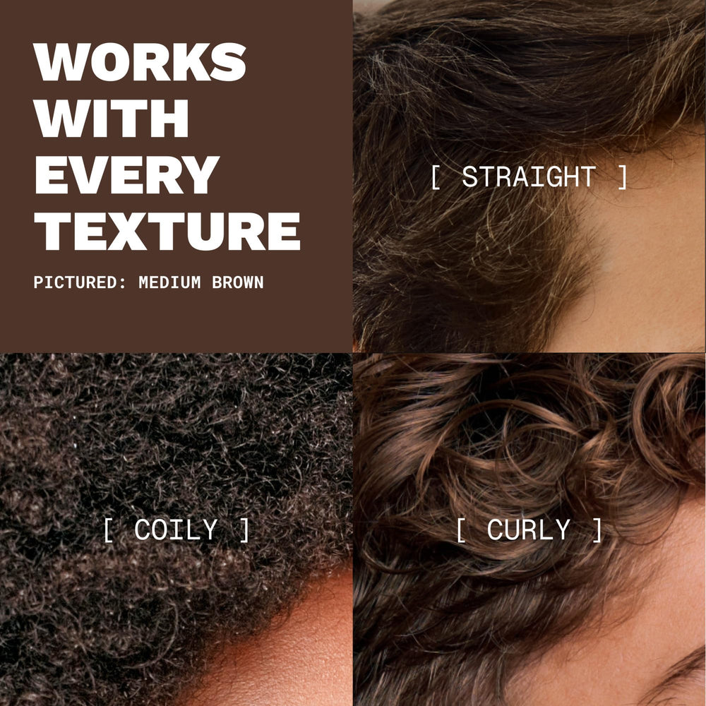 Toppik gray shade swatch helping match hair color accurately