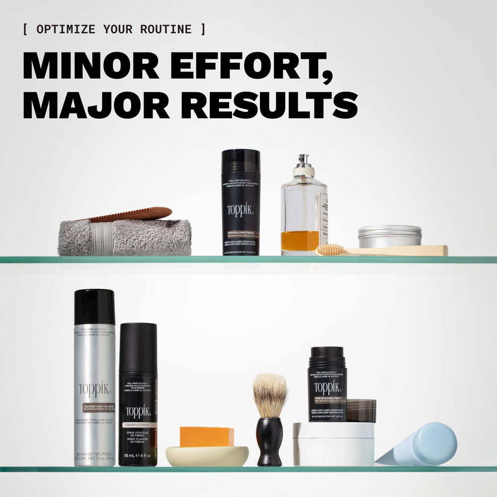 TOPPIK in a morning routine setting providing quick confidence boost benefit