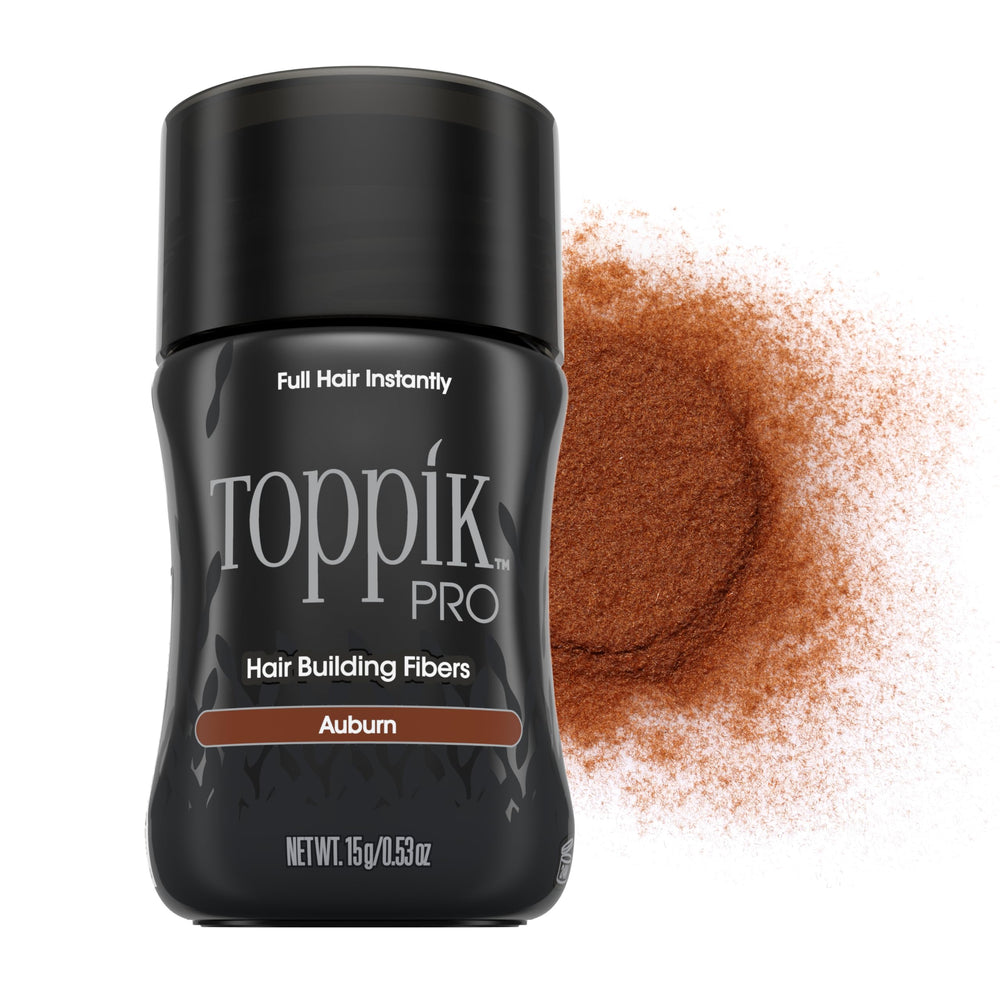 TOPPIK PRO front packaging showing auburn shade for easy pro identification