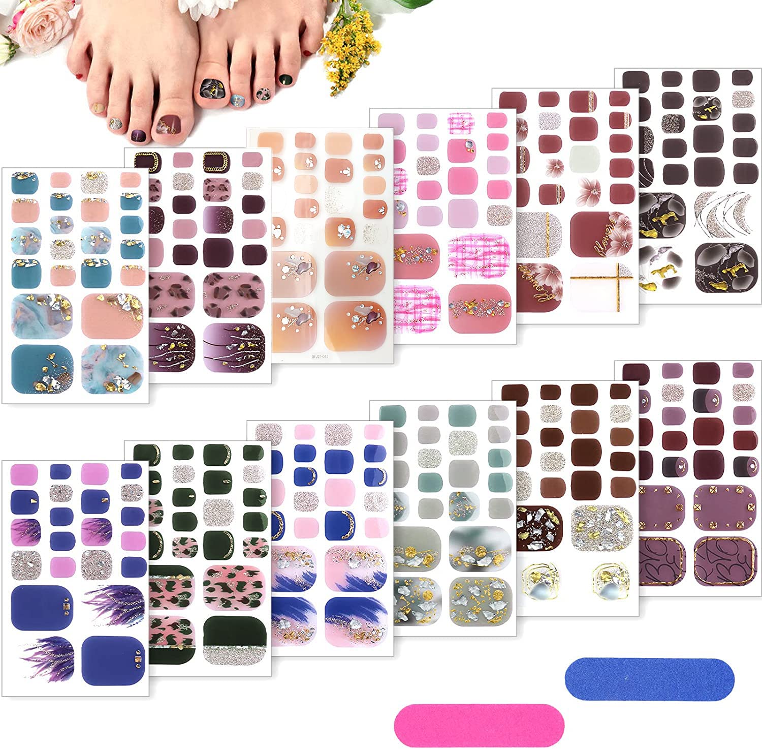 TOROKOM front packaging showing 12-sheet toenail wrap kit and benefits