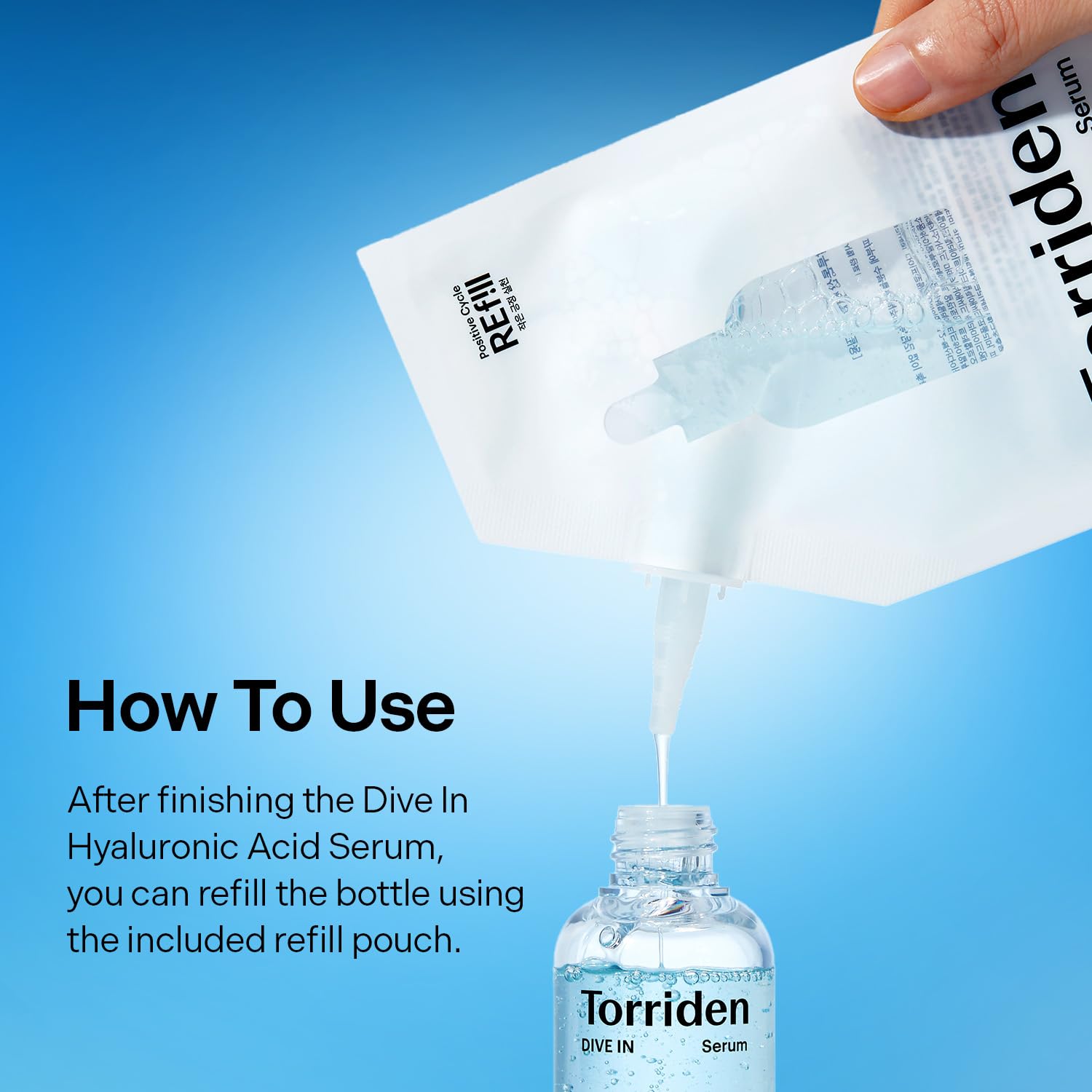 Torriden bottle in hand to show size and portability benefit
