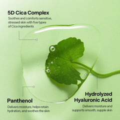 Torriden mask on model in use demonstrating even coverage and soothing effect