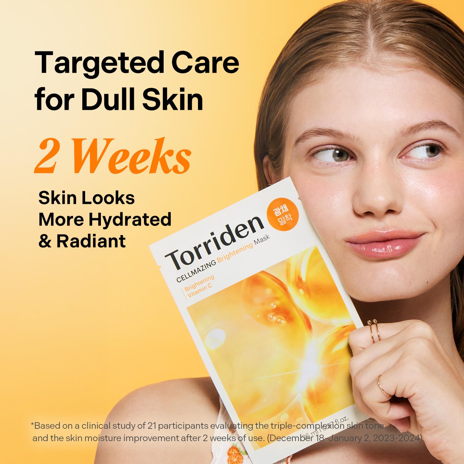 Torriden sheet edge near jawline highlighting secure fit and minimal slipping