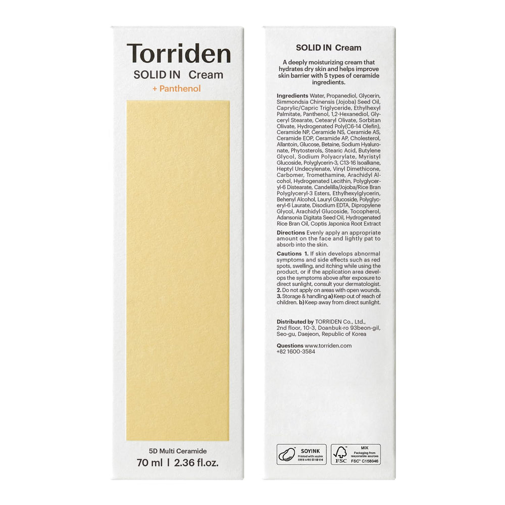 Torriden ingredients list photo emphasizing clean, vegan formula