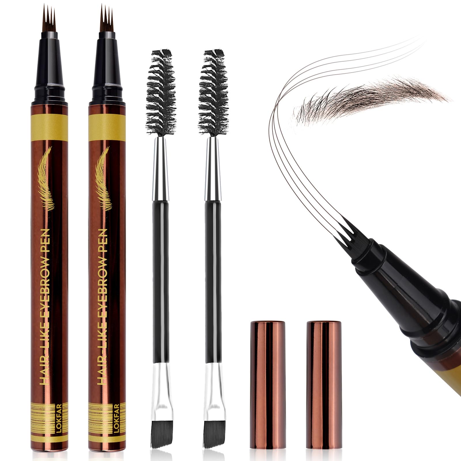 TOSOUATOP front packaging showing dual 4-tip pencils for easy natural brows